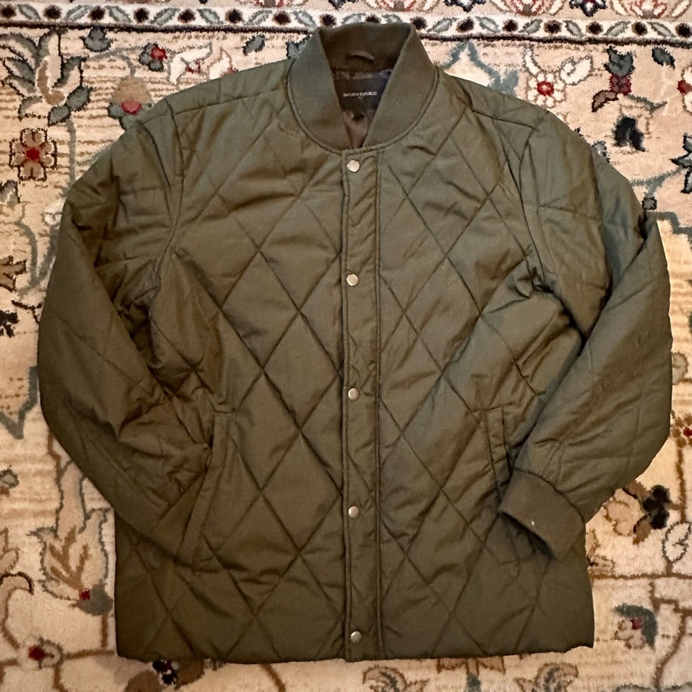 Banana Republic Olive Quilted Men's Jacket